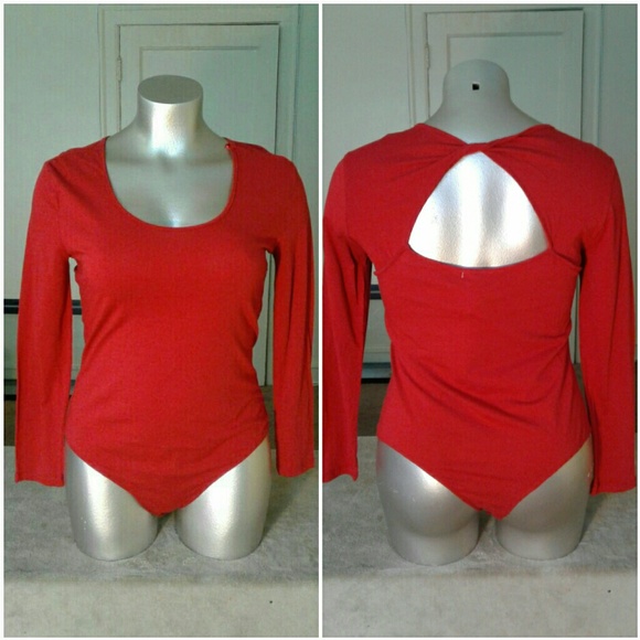 Tops - Ambiance Apparel Red One Piece Open Back Top