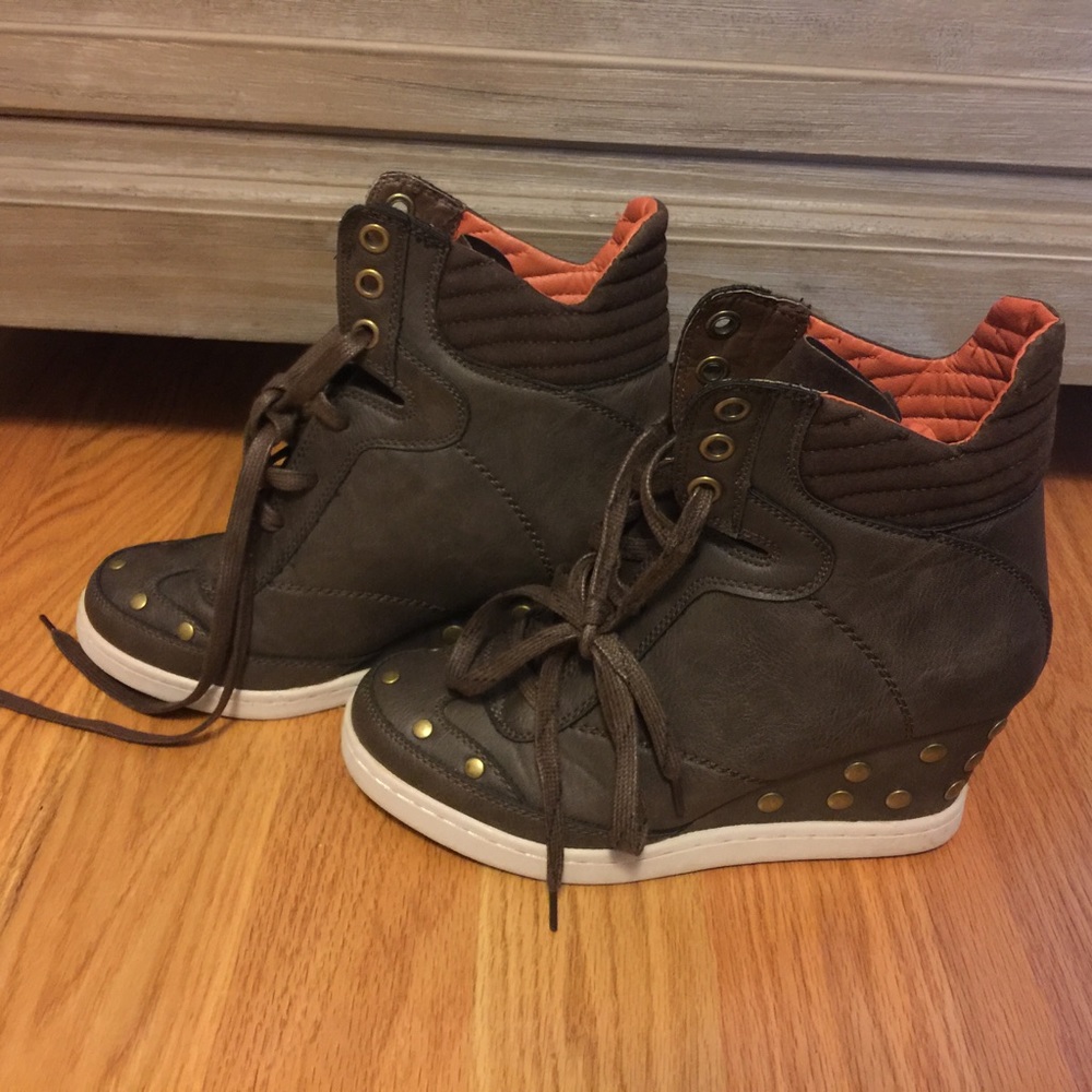 High Top Sneakers with Wedge Heel