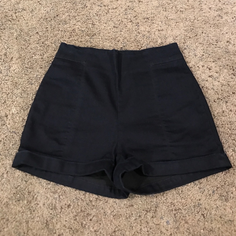 High Waisted Navy Shorts