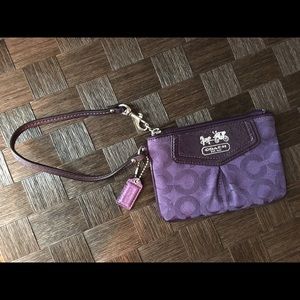 Coach deep purple wristlet