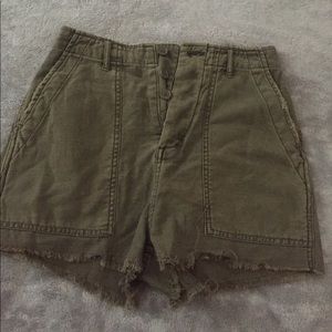 High rise waisted olive shorts urban outfitters