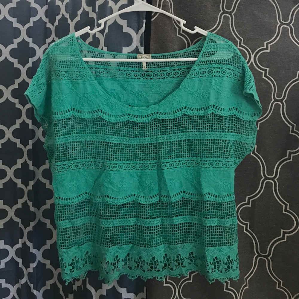 Teal coverup top