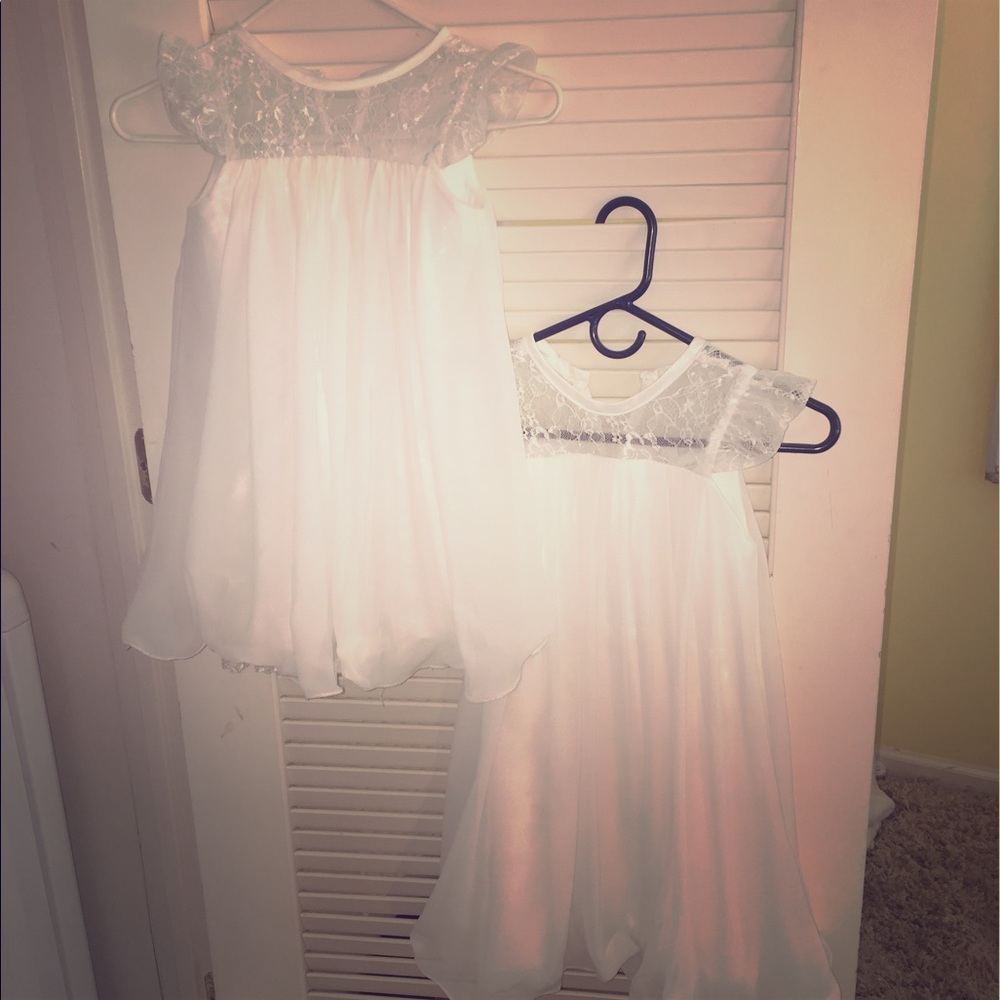 Custom made flower girl dresses! Lace and chiffon