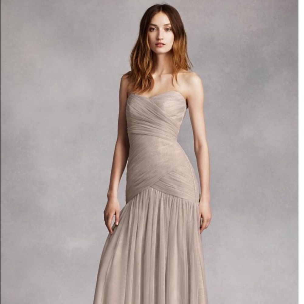 White By Vera Wang Strapless Gown