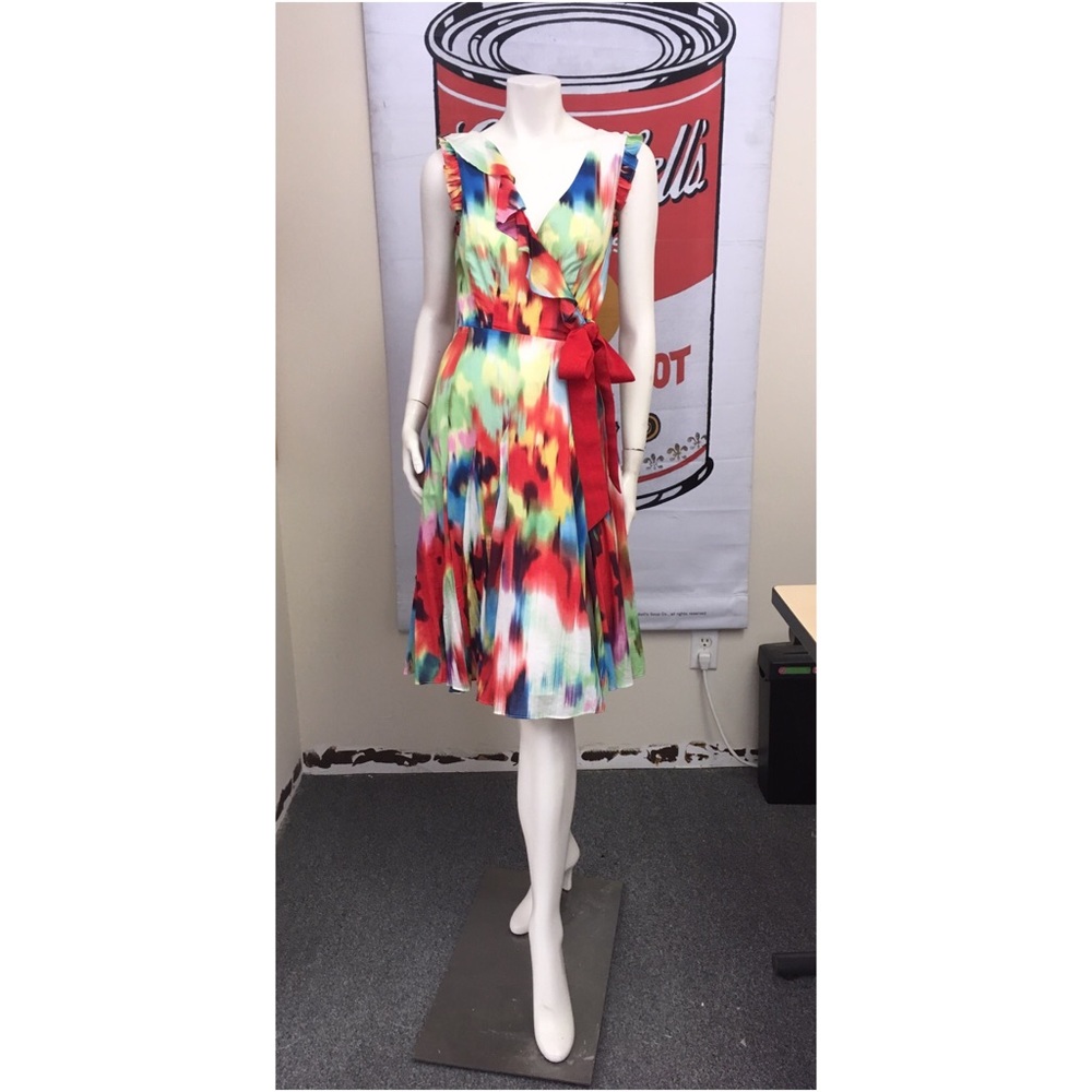 Ted Baker London abstract floral wrap dress