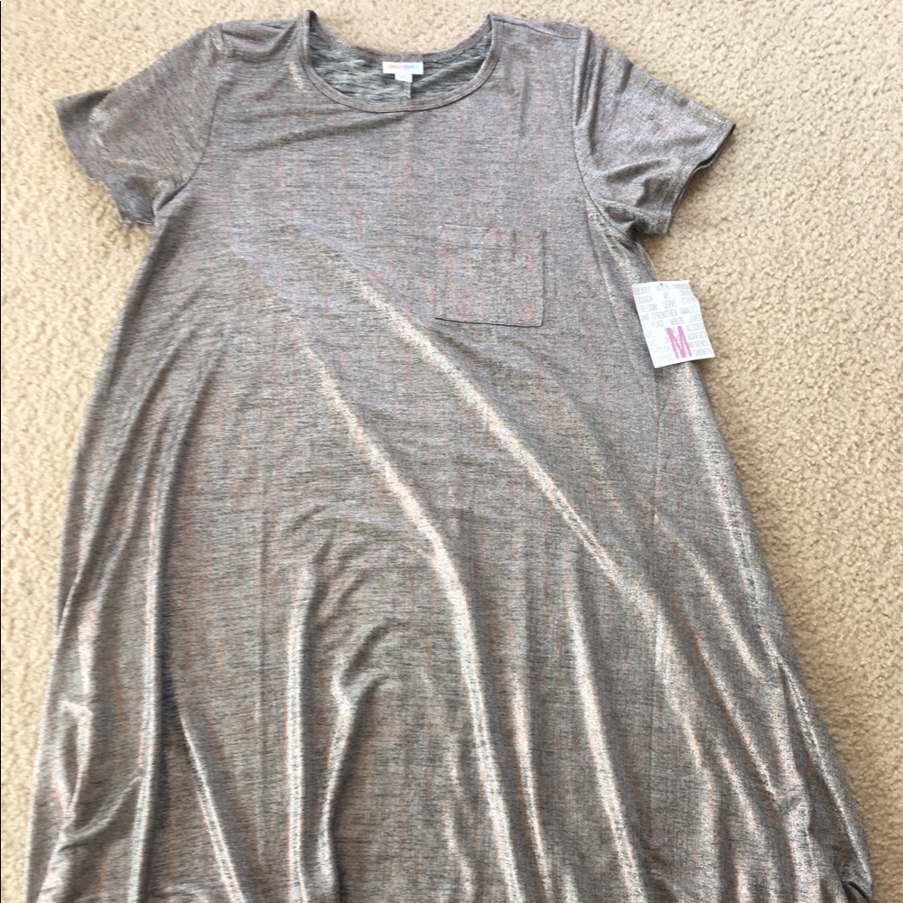 NWT LuLaRoe Elegant Carly Dress Rose Gold Medium
