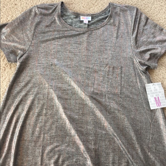 NWT LuLaRoe Elegant Carly Dress Rose Gold Medium - Picture 2 of 3