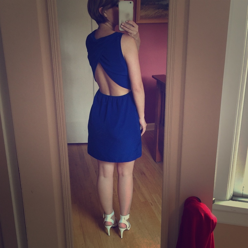 Beautiful open back blue dress