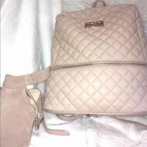 Bebe quilted warm taupe backpack