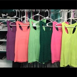 Lululemon Swiftly Racerback Tanks Lot of 6 Size 4