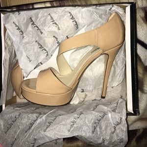 Micheal Antonio Nude Patent heels!