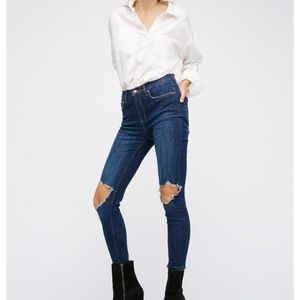 Free people high rise busted knee skinny