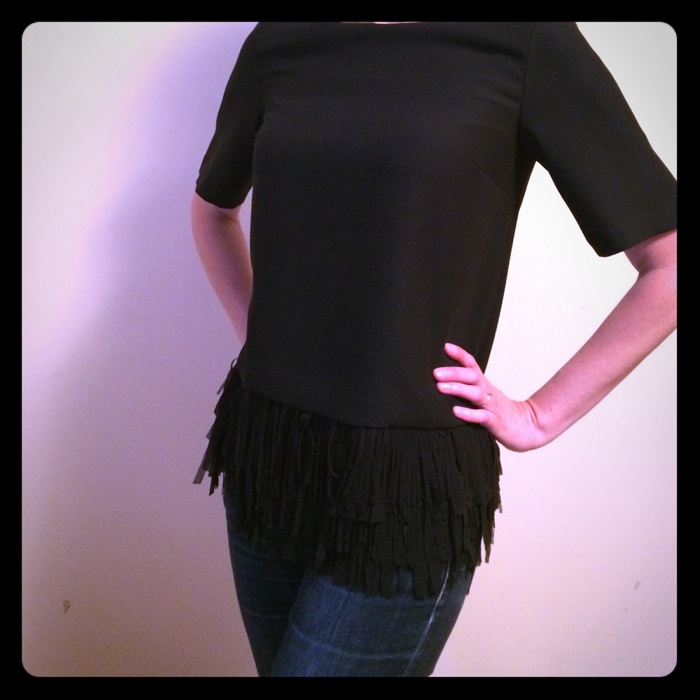 NWOT Banana Republic fringe blouse