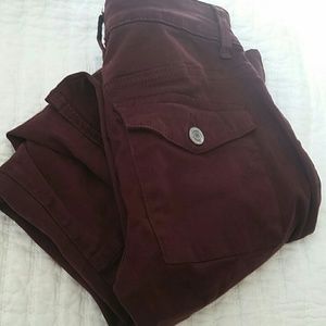 Velvet like maroon American eagle jeggings