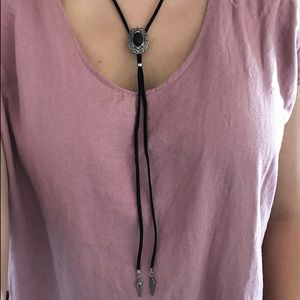 Faux suede bolo tie