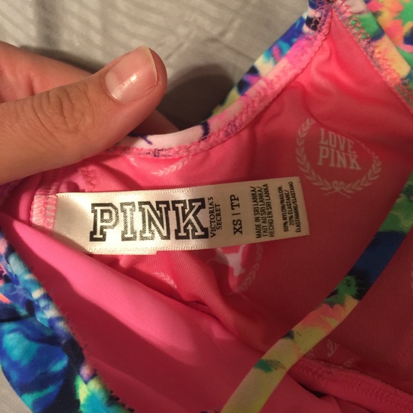 PINK Victoria's Secret neon floral bikini top - Picture 3 of 3