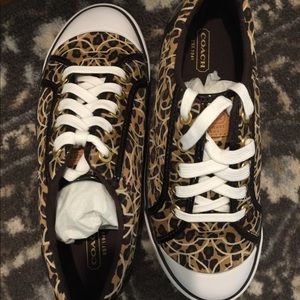 Cheetah print Coach sneakers