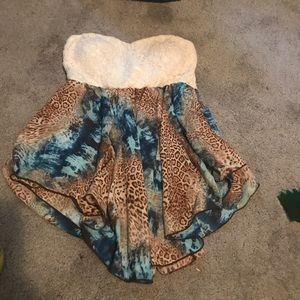 Tube top with animal print design