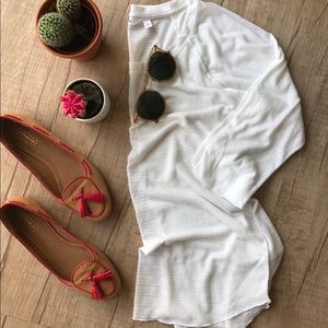 Athleta Moonlight Mile 3/4 Sleeve Sheer Top