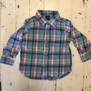 Toddler boy's flannel button up