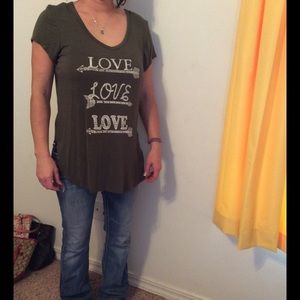 Womens olive green top.