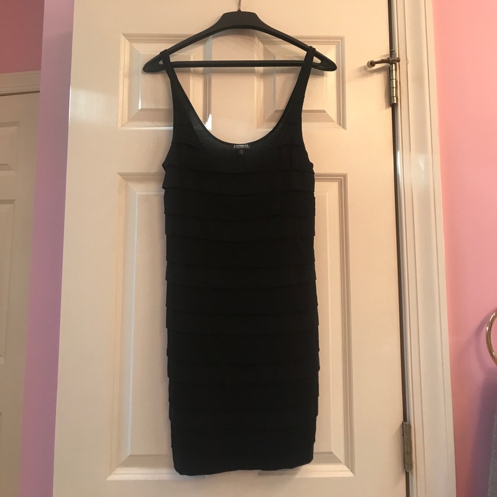 Black Express Ruffle Dress