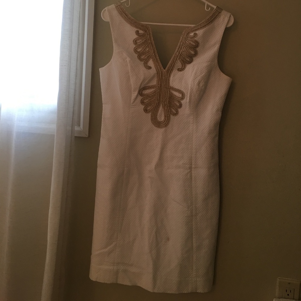 Lilly Pulitzer Suzette Dress, White & Gold