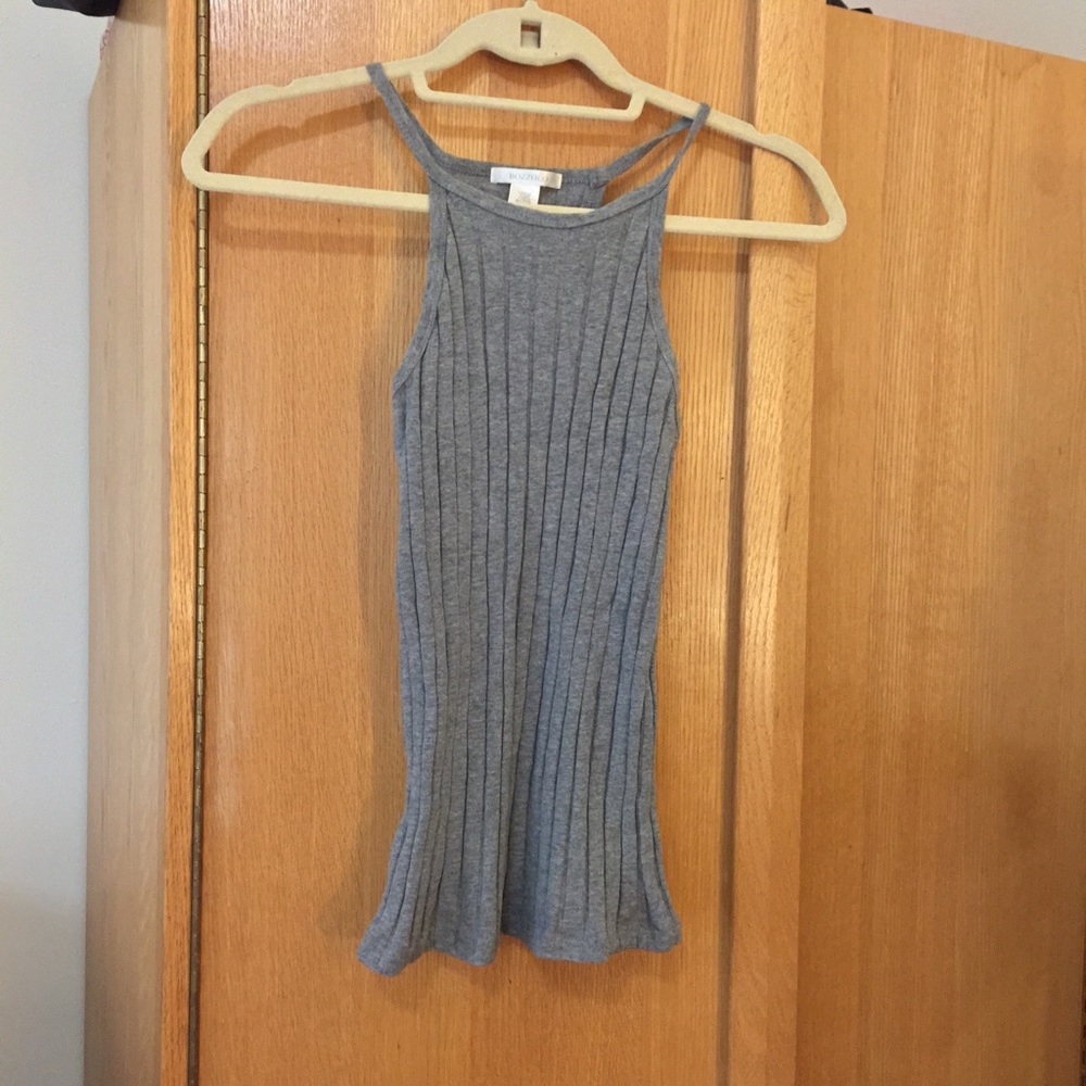 Gray high neck tank top