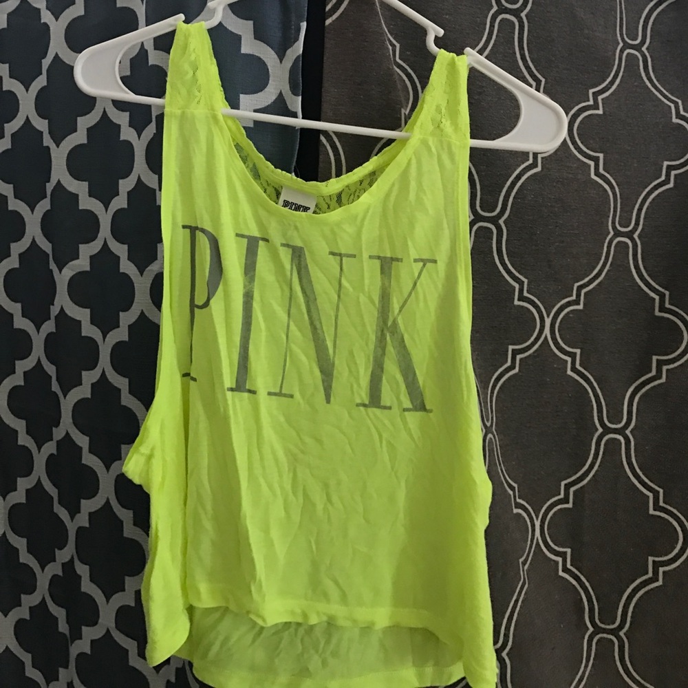 Neon green PINK muscle tee