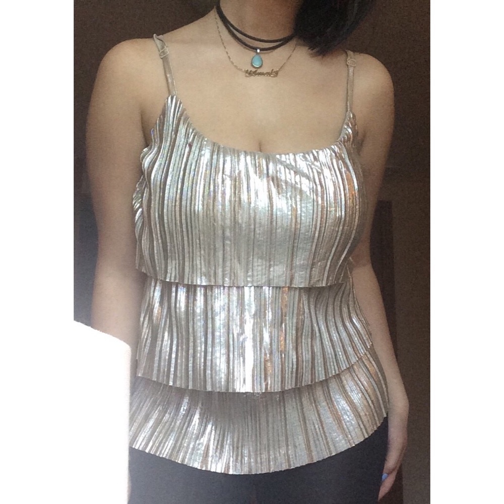 Gold sparkle flapper party top