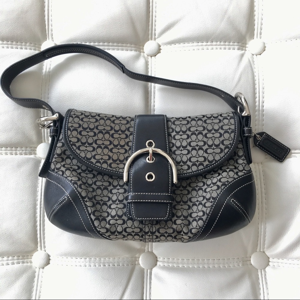 Coach Signature Soho Hobo Bag black/grey