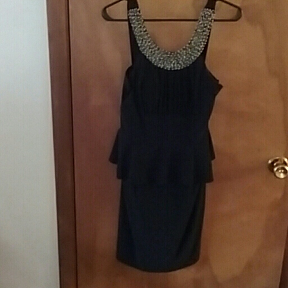 Black peplum dress