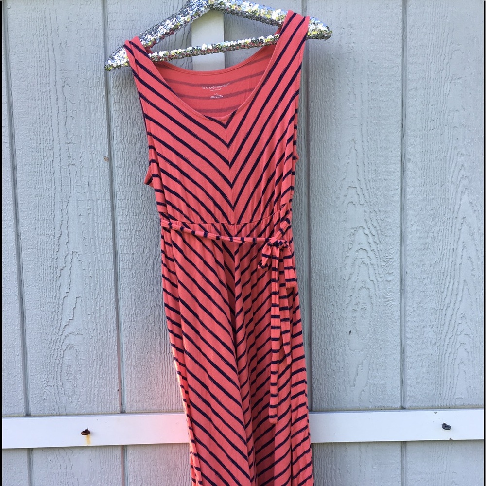 Liz Lange Maternity Peach/Navy High-Low Dress