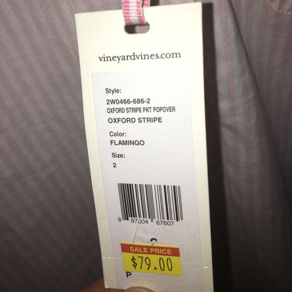 NWT Vineyard Vines oxford stripe popover - Picture 4 of 4