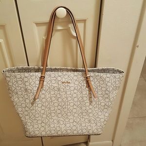 Calvin Klein large vanilla tote