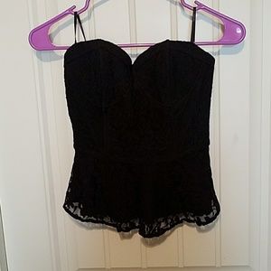 Strapless lace top