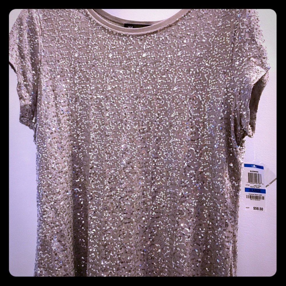 NWT INC silver sequin top