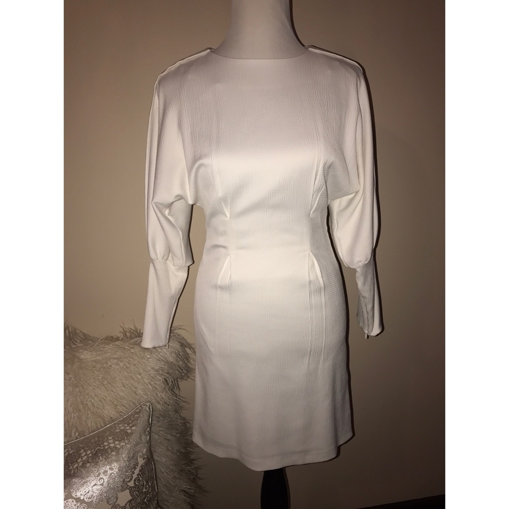 Structured And Textured Intropia Cream Dress - image 3