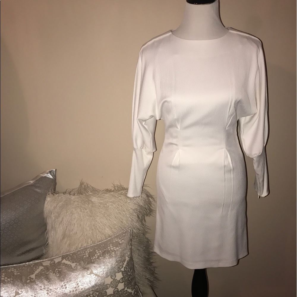 Structured And Textured Intropia Cream Dress - image 6