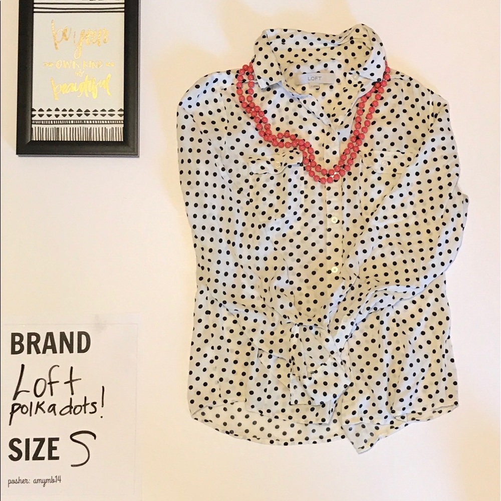 🚨 Donate July 🚨 Loft Polka Dot Button Down