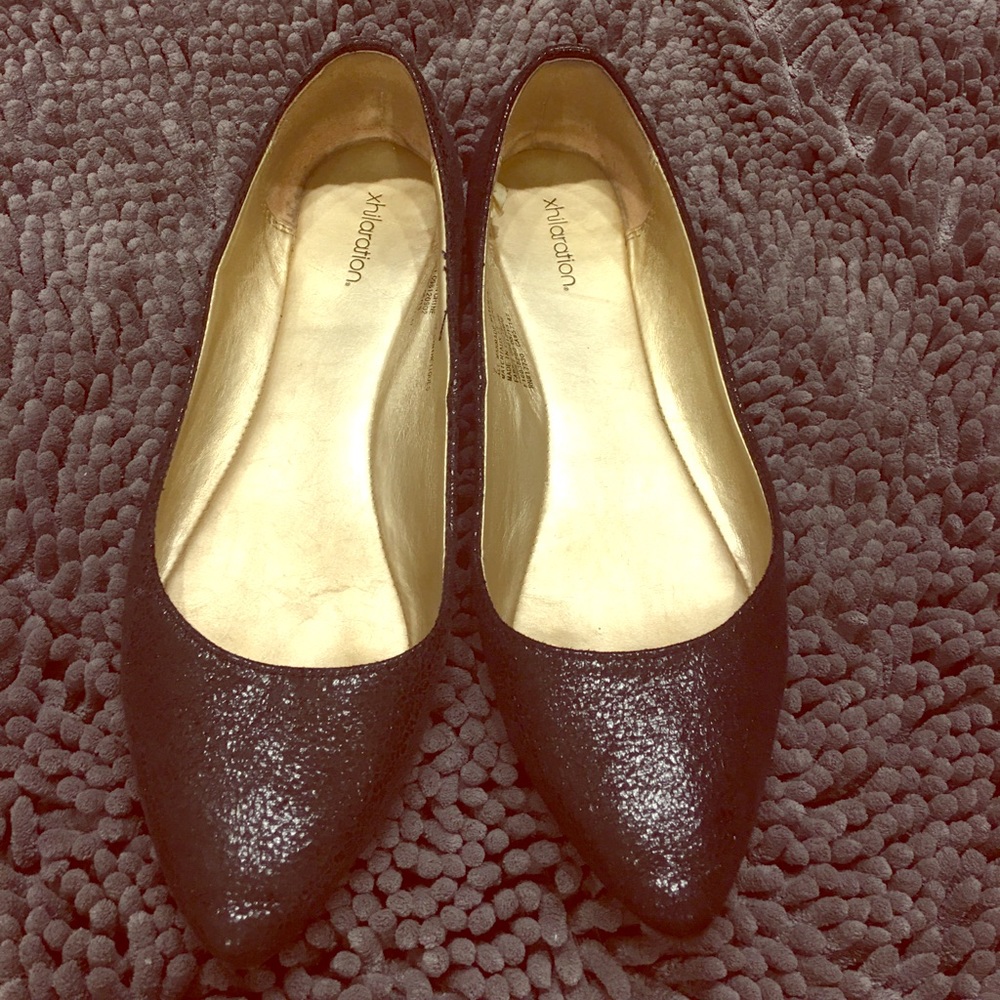 Black shimmery flats