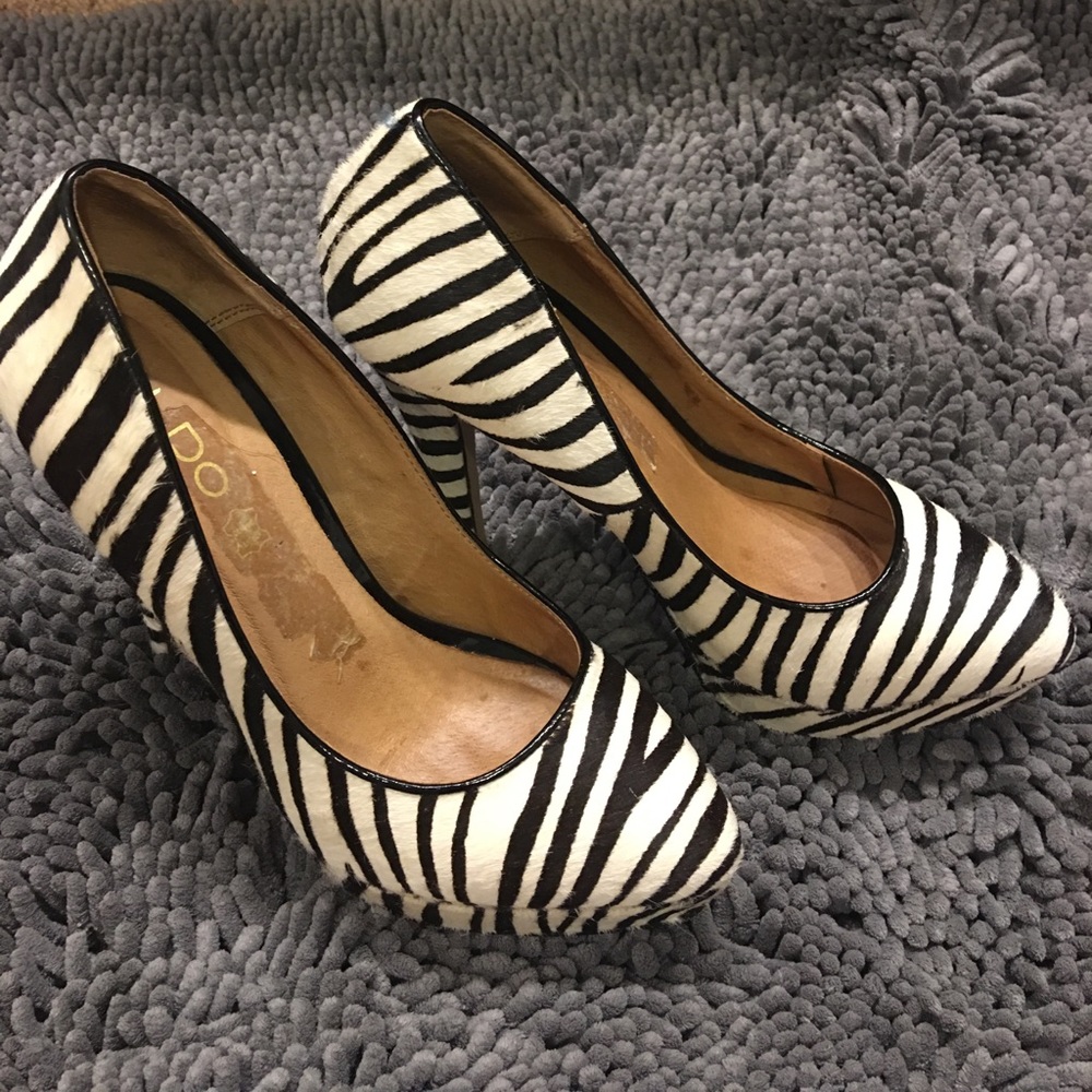 Zebra print Aldo pumps