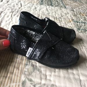 Tiny Toms Black Glitter Sparkle 6T T 6