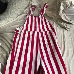 Candy stripe overalls for tailgating or anything!