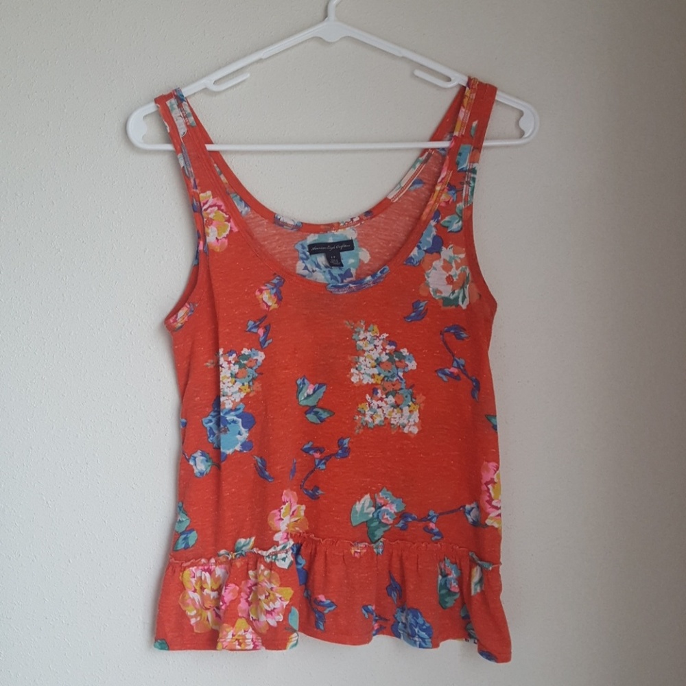 Red floral tank