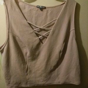 Nude plus size crop top