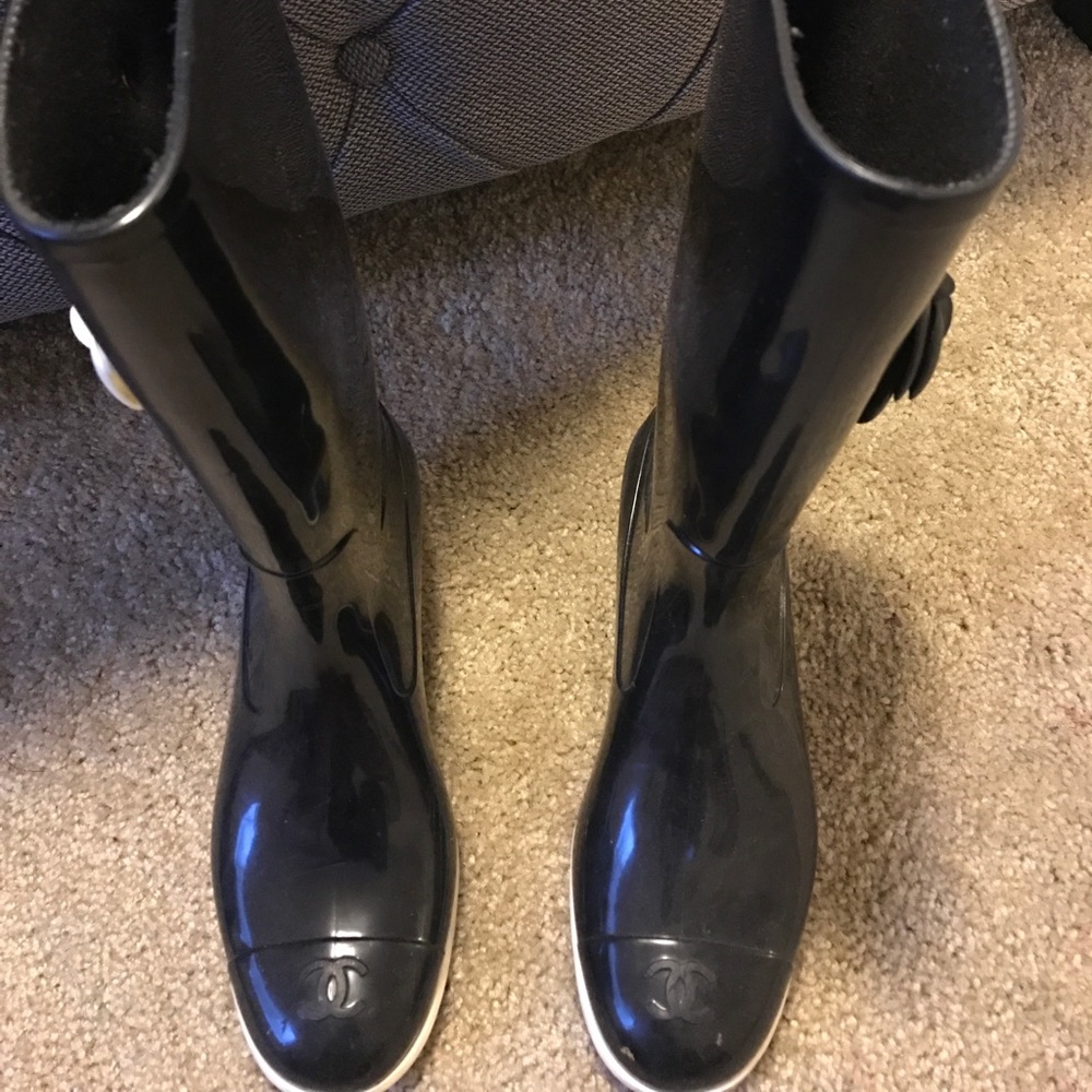 Chanel rain boots