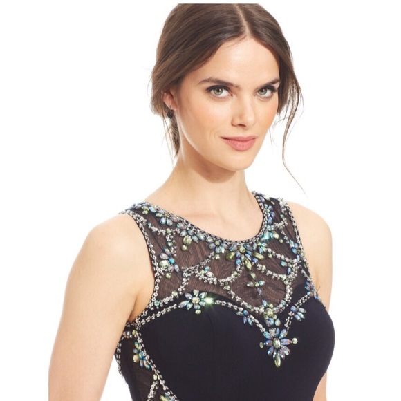 Prom/formal dress. Jeweled neckline & open back