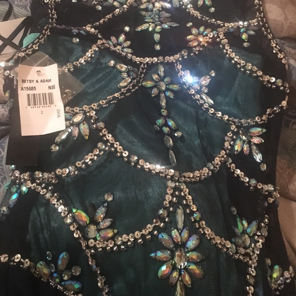 Prom/formal dress. Jeweled neckline & open back