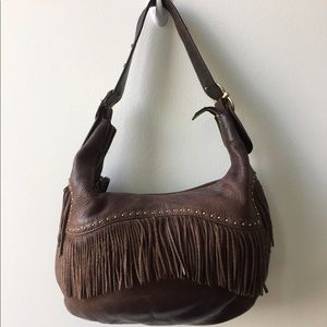 Michael Kors Fringe Hobo Purse Bag